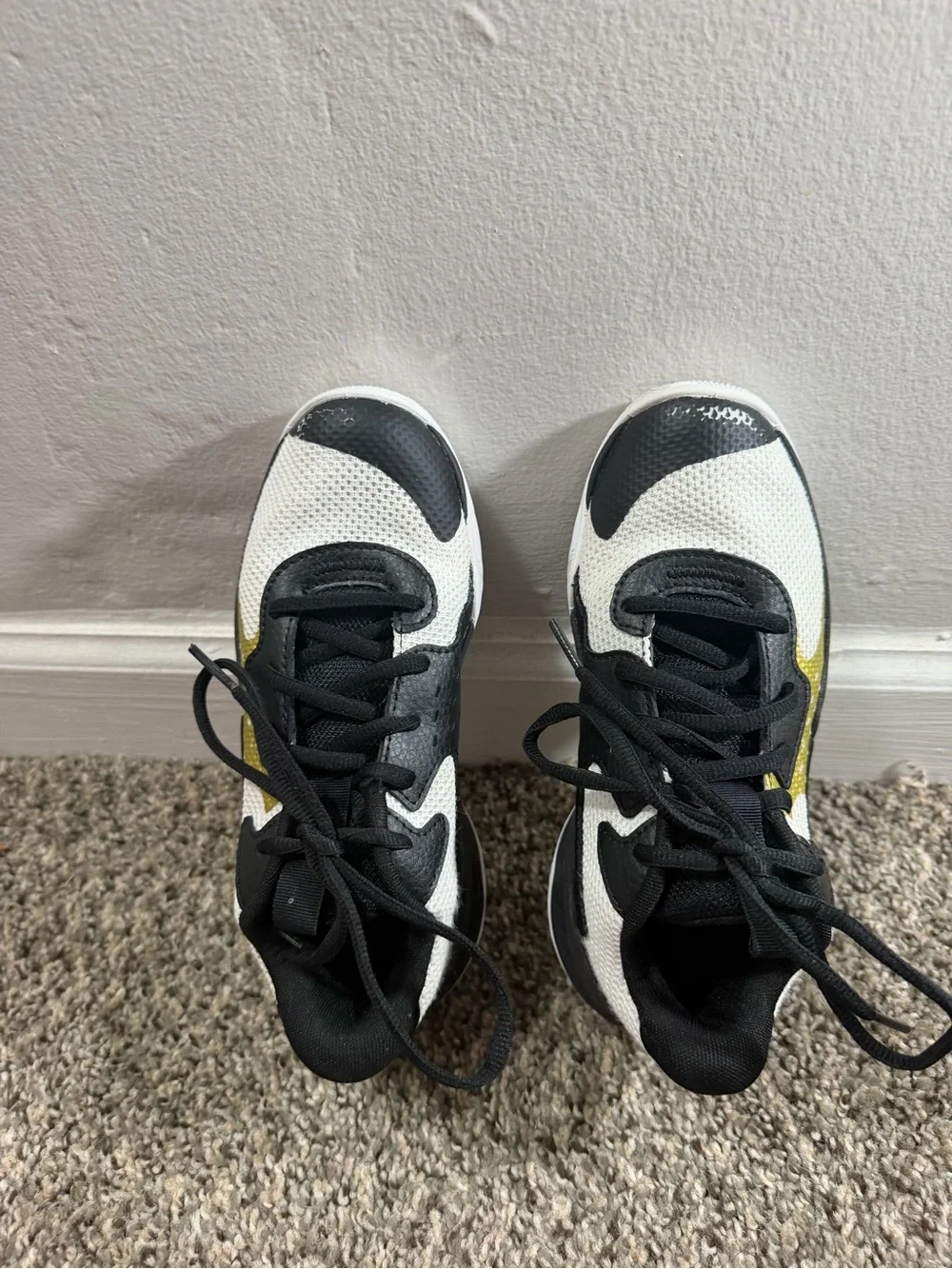 Under Armour Kids Black, White & Yellow Athletic Sneakers